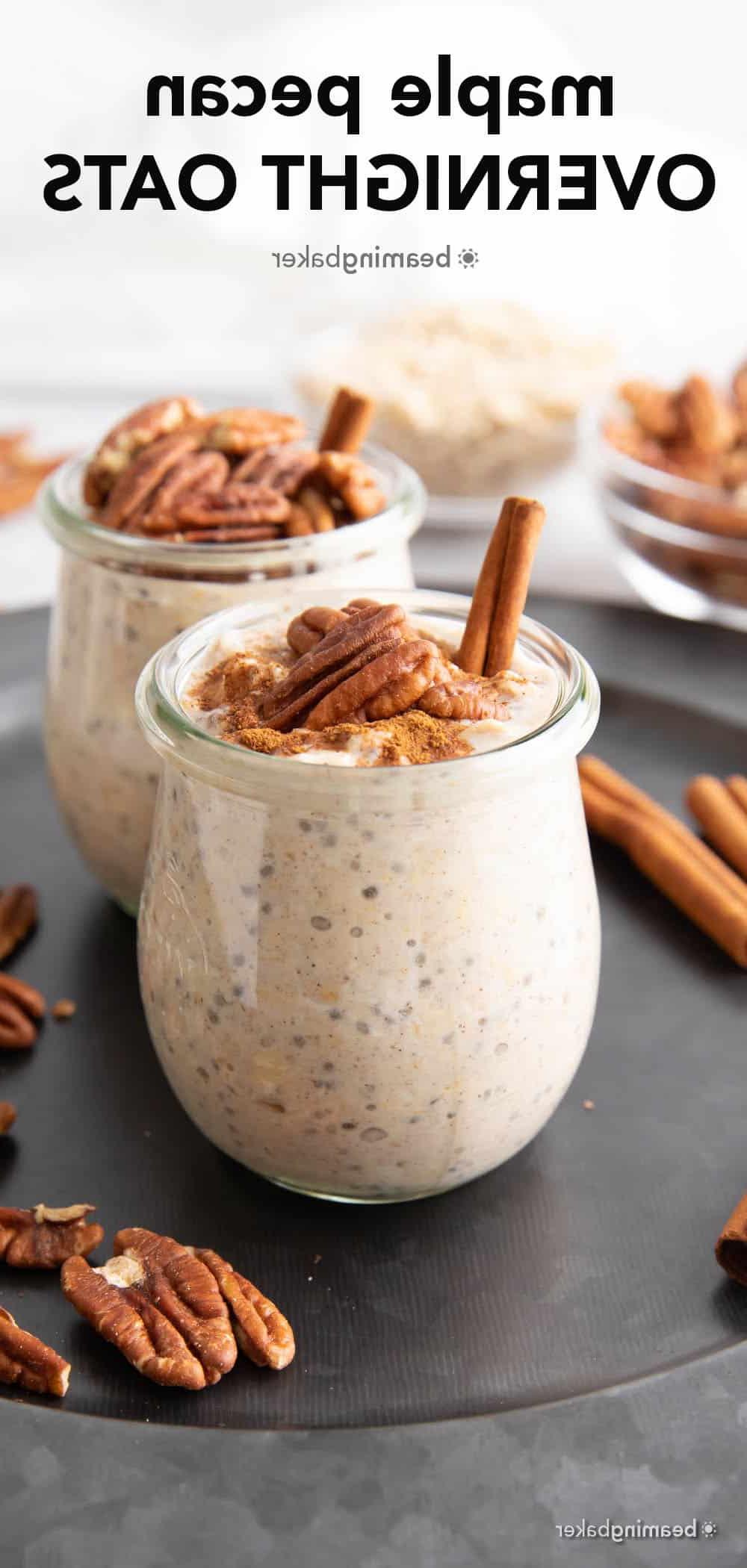 Ahorn-Pekannuss Overnight Oats Pin-Bild für Pinterest