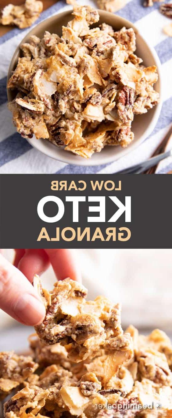 Bestes Keto Granola Rezept: knuspriges, knuspriges Keto Granola mit großen Clustern. Dieses Low-Carb-Granola ist süß, nussig und sättigend! Keto-freundlich, Low-Carb, Glutenfrei, Vegan. #KetoGranola #LowCarb #KetoFriendly #KetoRezept | Rezept auf BeamingBaker.com