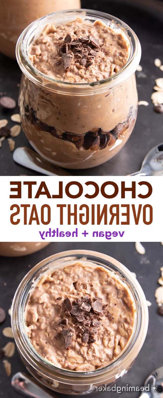 Schoko Overnight Oats Rezept (Vegan): Dieses reichhaltige & cremige Schoko Overnight Oats Rezept ist so EINFACH zuzubereiten! Am Vorabend in Minuten vorbereiten für gesunde Overnight Oats im Glas. #OvernightOats #Schokolade #Frühstück #Vegan | Rezept auf BeamingBaker.com